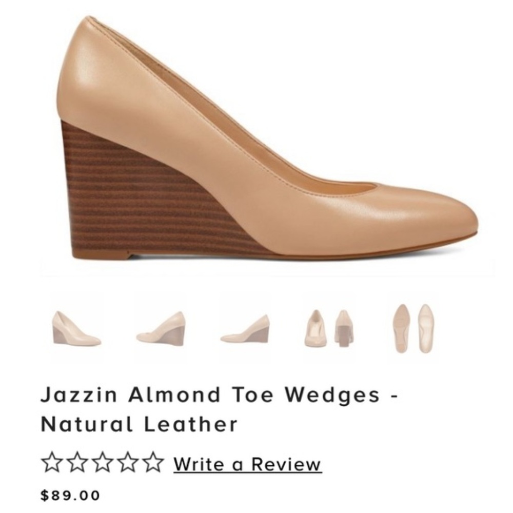 Nine West Jazzin Almond Toe Wedges Size 8